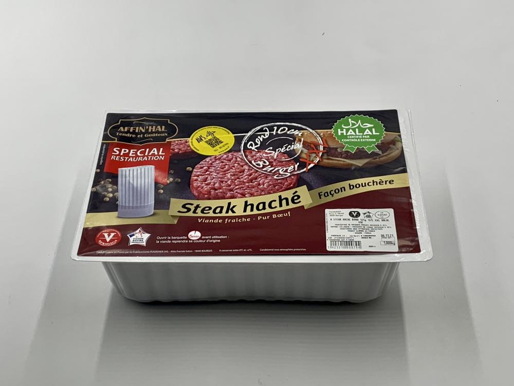 Steak haché rond 125g 15% XXL Halal VBF -  Puigrenier / 1kg