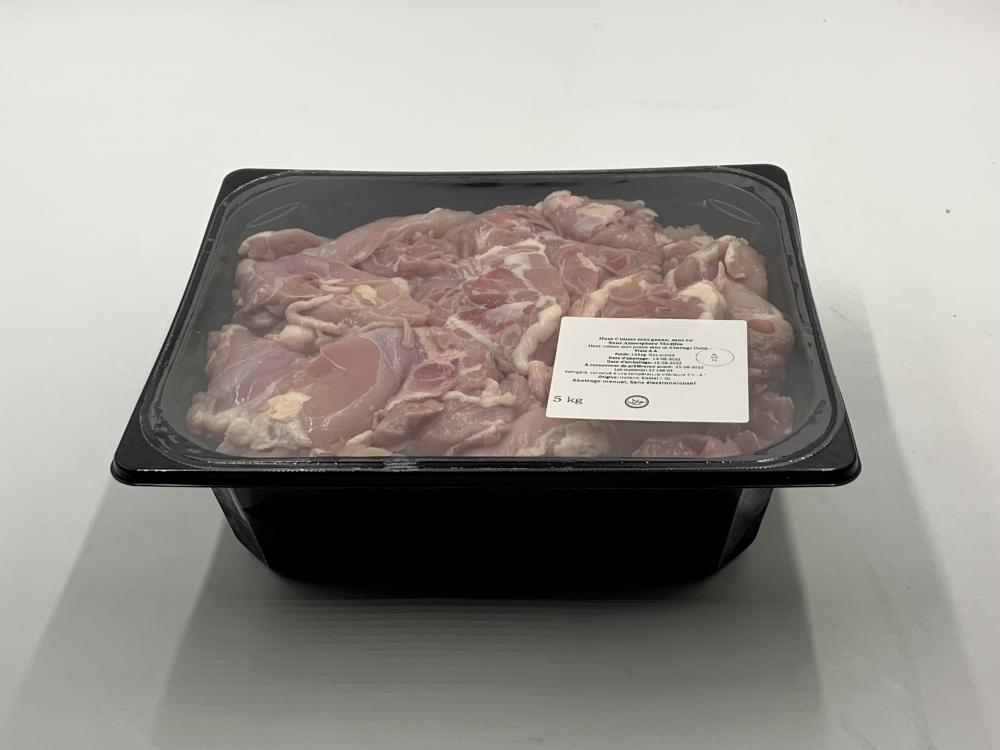 Haut de Cuisses de Poulet s/os et s/peau Halal Hollandais Abattage Manuel, sans Electronarcose s/at - / 5kg