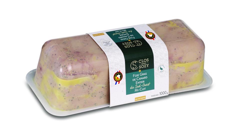 Foie Gras de Canard entier du Sud Ouest 1kg Mi-cuit IGP - Quercynoise