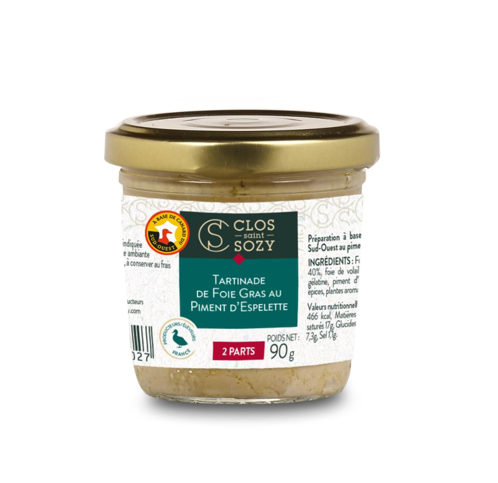 Tartinade de Foie Canard Sud Ouest au Piment d'espelette (40%) 90G