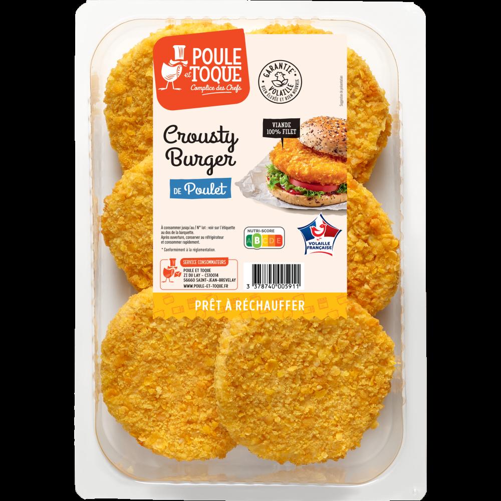 Burger de filet de poulet crousty 6x120g - SBV /720g