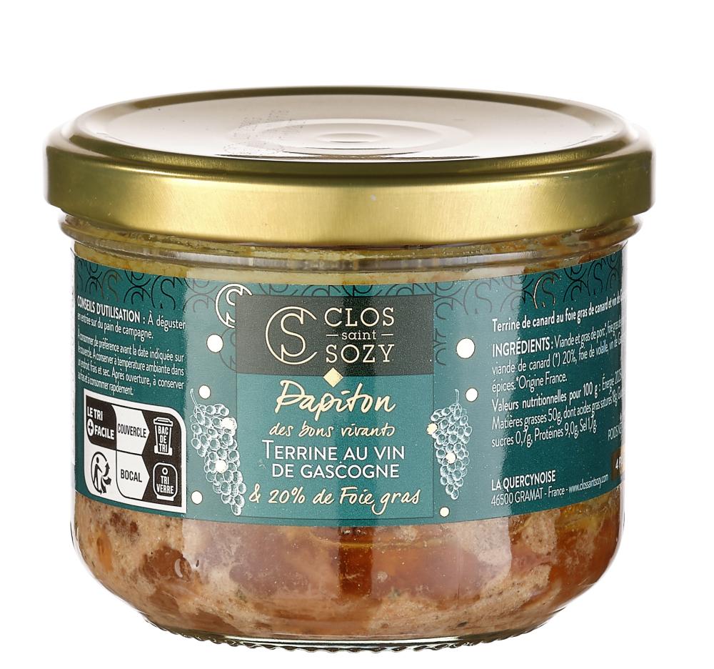 Papiton de Canard au Foie Gras et Vin de Gascogne bocal 180g Quercynoise