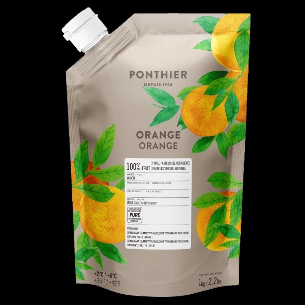 Purée réfrigérée Orange - Ponthier / 1 kg
