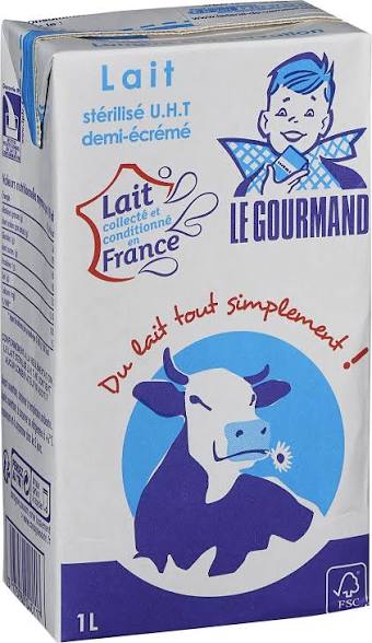 Lait Demi Ecrémé Le Gourmand / Laiterie de Verneuil
