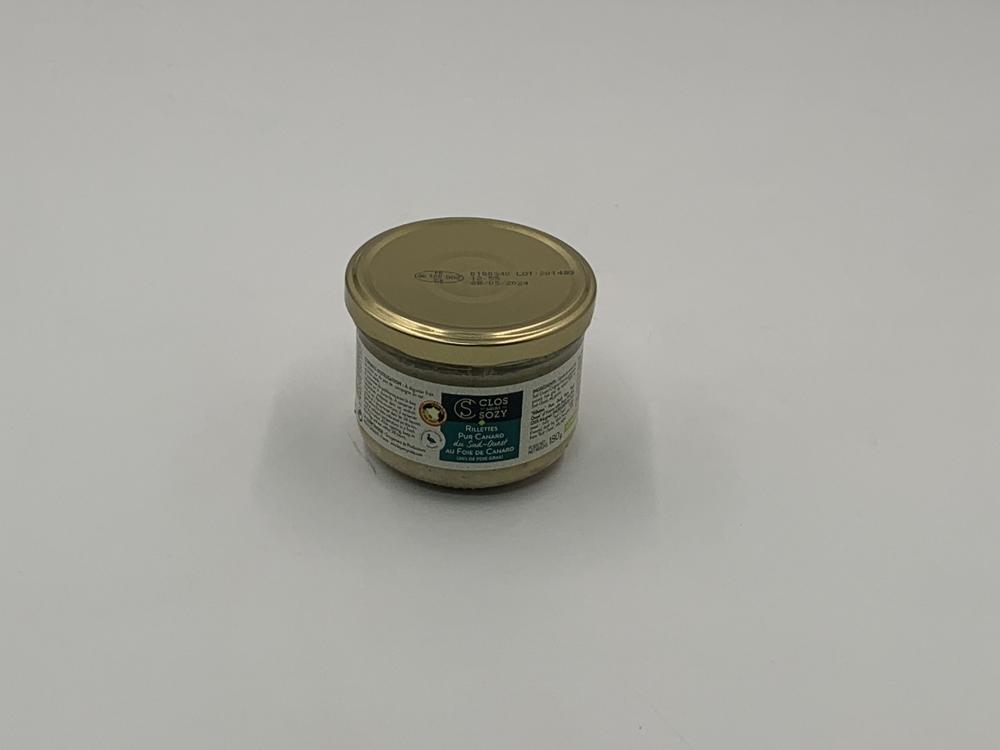 Rillettes de canard au foie gras bocal 180g Quercynoise