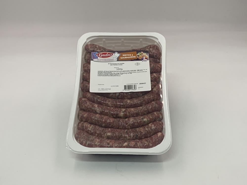 Saucisse de Volaille aux Herbes s/at x 20  - SNV / 1,7kg