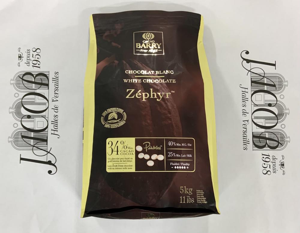 Chocolat pistole blanc Zéphyr 34% - Barry / 5 kg